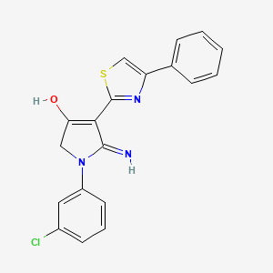 molecular formula C19H14ClN3OS B3732012 5-amino-1-(3-chlorophenyl)-4-(4-phenyl-1,3-thiazol-2-yl)-1,2-dihydro-3H-pyrrol-3-one 