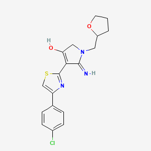 5-amino-4-[4-(4-chlorophenyl)-1,3-thiazol-2-yl]-1-(tetrahydro-2-furanylmethyl)-1,2-dihydro-3H-pyrrol-3-one