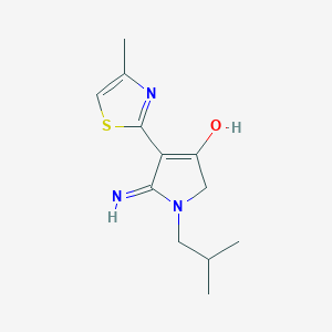 molecular formula C12H17N3OS B3732042 5-amino-1-isobutyl-4-(4-methyl-1,3-thiazol-2-yl)-1,2-dihydro-3H-pyrrol-3-one 