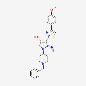 molecular formula C26H28N4O2S B3732063 5-amino-1-(1-benzyl-4-piperidinyl)-4-[4-(4-methoxyphenyl)-1,3-thiazol-2-yl]-1,2-dihydro-3H-pyrrol-3-one 