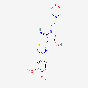 molecular formula C21H26N4O4S B3732070 5-amino-4-[4-(3,4-dimethoxyphenyl)-1,3-thiazol-2-yl]-1-[2-(4-morpholinyl)ethyl]-1,2-dihydro-3H-pyrrol-3-one 