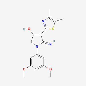 molecular formula C17H19N3O3S B3732071 5-amino-1-(3,5-dimethoxyphenyl)-4-(4,5-dimethyl-1,3-thiazol-2-yl)-1,2-dihydro-3H-pyrrol-3-one 