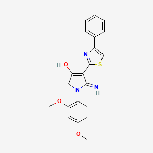 molecular formula C21H19N3O3S B3732078 5-amino-1-(2,4-dimethoxyphenyl)-4-(4-phenyl-1,3-thiazol-2-yl)-1,2-dihydro-3H-pyrrol-3-one 