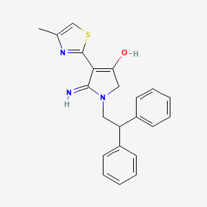 molecular formula C22H21N3OS B3732079 5-amino-1-(2,2-diphenylethyl)-4-(4-methyl-1,3-thiazol-2-yl)-1,2-dihydro-3H-pyrrol-3-one 