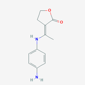 molecular formula C12H14N2O2 B373208 3-[1-(4-aminoanilino)ethylidene]dihydro-2(3H)-furanone 