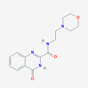 molecular formula C15H18N4O3 B3732080 N-[2-(4-morpholinyl)ethyl]-4-oxo-3,4-dihydro-2-quinazolinecarboxamide 