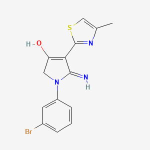 molecular formula C14H12BrN3OS B3732082 5-amino-1-(3-bromophenyl)-4-(4-methyl-1,3-thiazol-2-yl)-1,2-dihydro-3H-pyrrol-3-one 