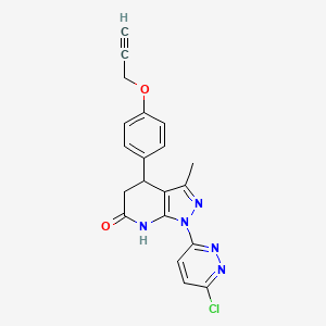 molecular formula C20H16ClN5O2 B3732086 1-(6-chloro-3-pyridazinyl)-3-methyl-4-[4-(2-propyn-1-yloxy)phenyl]-1,4,5,7-tetrahydro-6H-pyrazolo[3,4-b]pyridin-6-one 