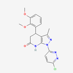 molecular formula C19H18ClN5O3 B3732093 1-(6-chloro-3-pyridazinyl)-4-(2,3-dimethoxyphenyl)-3-methyl-1,4,5,7-tetrahydro-6H-pyrazolo[3,4-b]pyridin-6-one 