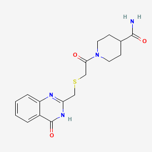 molecular formula C17H20N4O3S B3732106 1-({[(4-oxo-3,4-dihydro-2-quinazolinyl)methyl]thio}acetyl)-4-piperidinecarboxamide 