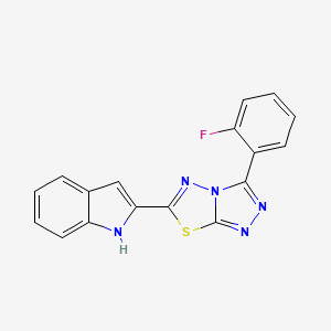 molecular formula C17H10FN5S B3732116 2-[3-(2-fluorophenyl)[1,2,4]triazolo[3,4-b][1,3,4]thiadiazol-6-yl]-1H-indole 