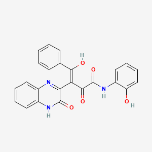 N-(2-hydroxyphenyl)-2,4-dioxo-3-(3-oxo-3,4-dihydro-2(1H)-quinoxalinylidene)-4-phenylbutanamide