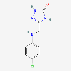 molecular formula C9H9ClN4O B3732135 5-{[(4-chlorophenyl)amino]methyl}-2,4-dihydro-3H-1,2,4-triazol-3-one 