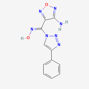 molecular formula C11H9N7O2 B3732155 4-[(hydroxyimino)(4-phenyl-1H-1,2,3-triazol-1-yl)methyl]-1,2,5-oxadiazol-3-amine 