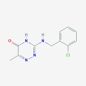 molecular formula C11H11ClN4O B3732177 3-[(2-chlorobenzyl)amino]-6-methyl-1,2,4-triazin-5(4H)-one 
