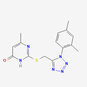molecular formula C15H16N6OS B3732193 2-({[1-(2,4-dimethylphenyl)-1H-tetrazol-5-yl]methyl}thio)-6-methyl-4(3H)-pyrimidinone 