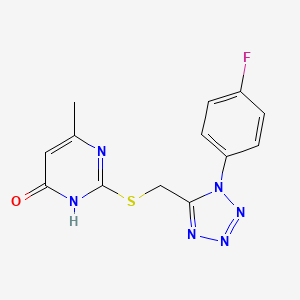 molecular formula C13H11FN6OS B3732194 2-({[1-(4-fluorophenyl)-1H-tetrazol-5-yl]methyl}thio)-6-methyl-4(3H)-pyrimidinone 