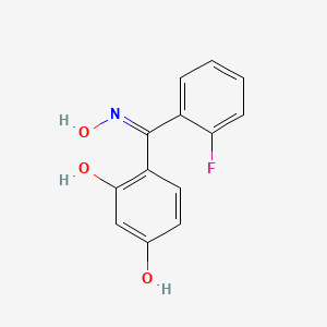 molecular formula C13H10FNO3 B3732201 (2,4-dihydroxyphenyl)(2-fluorophenyl)methanone oxime 