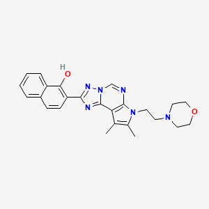 molecular formula C25H26N6O2 B3732216 2-{8,9-dimethyl-7-[2-(4-morpholinyl)ethyl]-7H-pyrrolo[3,2-e][1,2,4]triazolo[1,5-c]pyrimidin-2-yl}-1-naphthol 