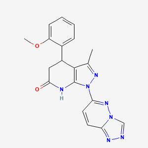 molecular formula C19H17N7O2 B3732227 4-(2-methoxyphenyl)-3-methyl-1-[1,2,4]triazolo[4,3-b]pyridazin-6-yl-1,4,5,7-tetrahydro-6H-pyrazolo[3,4-b]pyridin-6-one 
