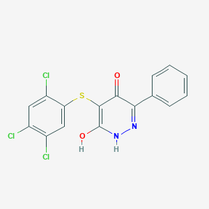 6-hydroxy-3-phenyl-5-(2,4,5-trichlorophenyl)sulfanyl-1H-pyridazin-4-one