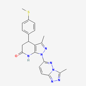 molecular formula C20H19N7OS B3732232 3-methyl-4-[4-(methylthio)phenyl]-1-(3-methyl[1,2,4]triazolo[4,3-b]pyridazin-6-yl)-1,4,5,7-tetrahydro-6H-pyrazolo[3,4-b]pyridin-6-one 