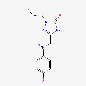 molecular formula C12H15FN4O B3732237 5-{[(4-fluorophenyl)amino]methyl}-2-propyl-2,4-dihydro-3H-1,2,4-triazol-3-one 
