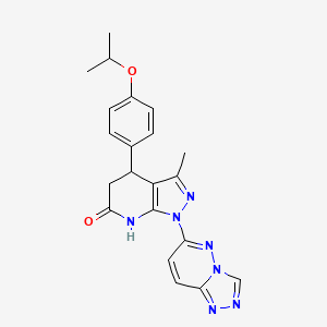 molecular formula C21H21N7O2 B3732241 4-(4-isopropoxyphenyl)-3-methyl-1-[1,2,4]triazolo[4,3-b]pyridazin-6-yl-1,4,5,7-tetrahydro-6H-pyrazolo[3,4-b]pyridin-6-one 