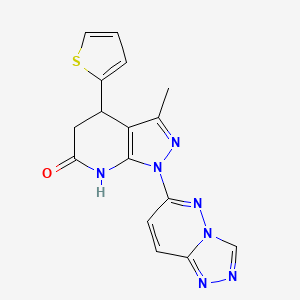 molecular formula C16H13N7OS B3732244 3-methyl-4-(2-thienyl)-1-[1,2,4]triazolo[4,3-b]pyridazin-6-yl-1,4,5,7-tetrahydro-6H-pyrazolo[3,4-b]pyridin-6-one 