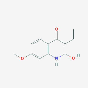 molecular formula C12H13NO3 B373230 Carbostyril, 3-ethyl-4-hydroxy-7-methoxy- CAS No. 22048-12-0