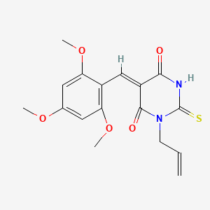molecular formula C17H18N2O5S B3732301 1-allyl-2-thioxo-5-(2,4,6-trimethoxybenzylidene)dihydro-4,6(1H,5H)-pyrimidinedione 