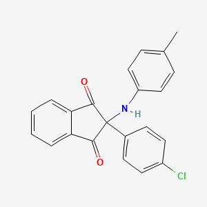molecular formula C22H16ClNO2 B3732308 2-(4-chlorophenyl)-2-[(4-methylphenyl)amino]-1H-indene-1,3(2H)-dione 