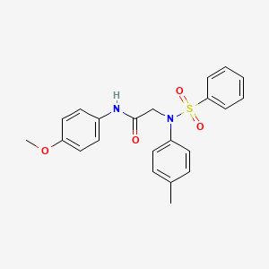 molecular formula C22H22N2O4S B3732316 N~1~-(4-methoxyphenyl)-N~2~-(4-methylphenyl)-N~2~-(phenylsulfonyl)glycinamide 