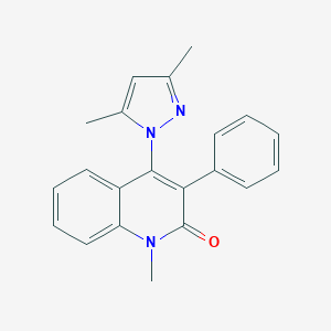 molecular formula C21H19N3O B373232 4-(3,5-Dimethylpyrazol-1-yl)-1-methyl-3-phenylquinolin-2-one 