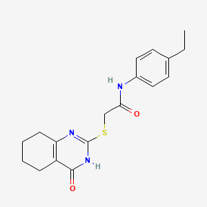 N-(4-ethylphenyl)-2-[(4-oxo-3,4,5,6,7,8-hexahydro-2-quinazolinyl)thio]acetamide