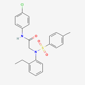 molecular formula C23H23ClN2O3S B3732387 N~1~-(4-chlorophenyl)-N~2~-(2-ethylphenyl)-N~2~-[(4-methylphenyl)sulfonyl]glycinamide 