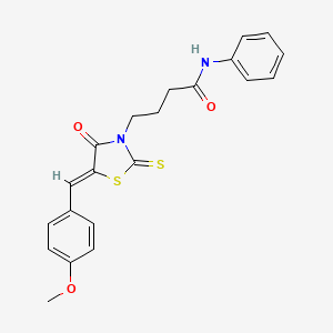4-[5-(4-methoxybenzylidene)-4-oxo-2-thioxo-1,3-thiazolidin-3-yl]-N-phenylbutanamide