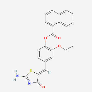 molecular formula C23H18N2O4S B3732422 2-ethoxy-4-[(2-imino-4-oxo-1,3-thiazolidin-5-ylidene)methyl]phenyl 1-naphthoate 