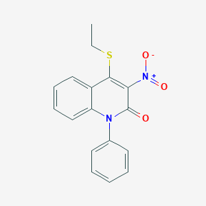molecular formula C17H14N2O3S B373243 4-(ethylsulfanyl)-3-nitro-1-phenyl-2(1H)-quinolinone 