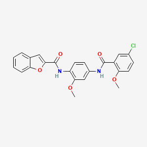 molecular formula C24H19ClN2O5 B3732451 N-{4-[(5-chloro-2-methoxybenzoyl)amino]-2-methoxyphenyl}-1-benzofuran-2-carboxamide 