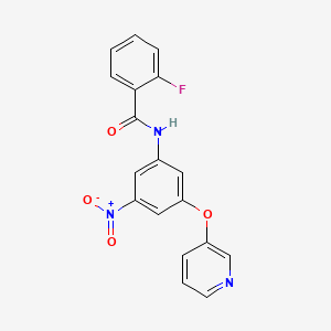 molecular formula C18H12FN3O4 B3732464 2-fluoro-N-[3-nitro-5-(3-pyridinyloxy)phenyl]benzamide 
