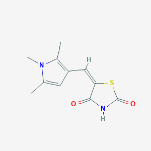 molecular formula C11H12N2O2S B3732485 5-[(1,2,5-trimethyl-1H-pyrrol-3-yl)methylene]-1,3-thiazolidine-2,4-dione 