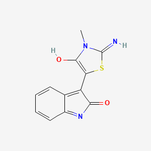 molecular formula C12H9N3O2S B3732489 3-(2-imino-3-methyl-4-oxo-1,3-thiazolidin-5-ylidene)-1,3-dihydro-2H-indol-2-one 