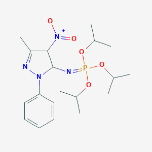 molecular formula C19H31N4O5P B373250 triisopropyl 4-nitro-3-methyl-1-phenyl-4,5-dihydro-1H-pyrazol-5-ylimidophosphate 