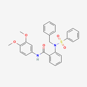molecular formula C28H26N2O5S B3732500 2-[benzyl(phenylsulfonyl)amino]-N-(3,4-dimethoxyphenyl)benzamide 