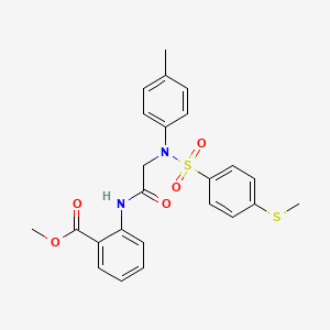 molecular formula C24H24N2O5S2 B3732504 methyl 2-[(N-(4-methylphenyl)-N-{[4-(methylthio)phenyl]sulfonyl}glycyl)amino]benzoate 