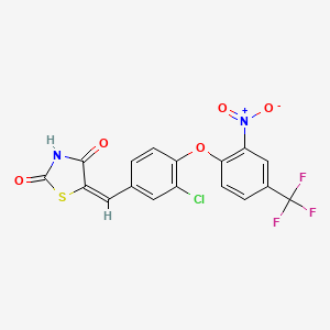 molecular formula C17H8ClF3N2O5S B3732531 5-{3-chloro-4-[2-nitro-4-(trifluoromethyl)phenoxy]benzylidene}-1,3-thiazolidine-2,4-dione 