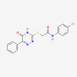 N-(4-chlorophenyl)-2-[(5-oxo-6-phenyl-4,5-dihydro-1,2,4-triazin-3-yl)thio]acetamide