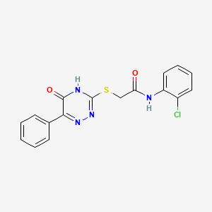 molecular formula C17H13ClN4O2S B3732554 N-(2-chlorophenyl)-2-[(5-oxo-6-phenyl-4,5-dihydro-1,2,4-triazin-3-yl)thio]acetamide 