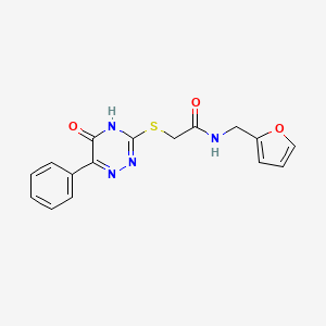 molecular formula C16H14N4O3S B3732568 N-(2-furylmethyl)-2-[(5-oxo-6-phenyl-4,5-dihydro-1,2,4-triazin-3-yl)thio]acetamide 